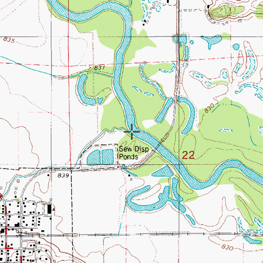 Topographic Map of Indian Creek, IA