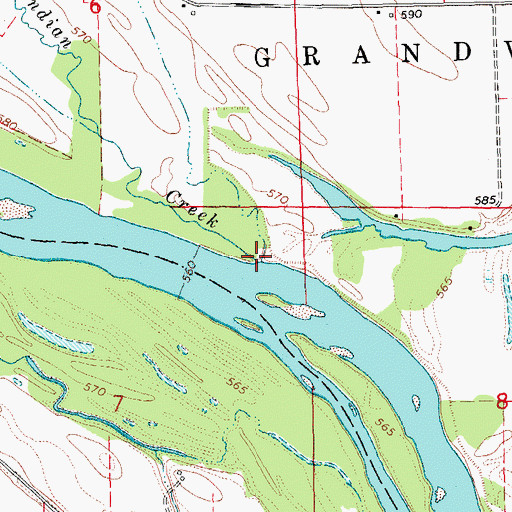 Topographic Map of Indian Creek, IA