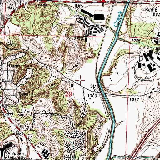 Topographic Map of Indian Hills Park, IA