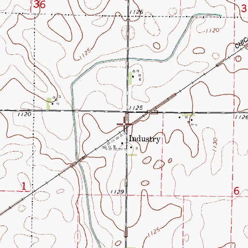 Topographic Map of Industry, IA