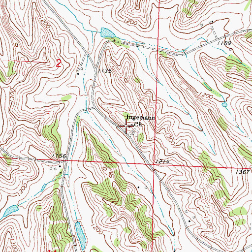 Topographic Map of Ingemann Church, IA