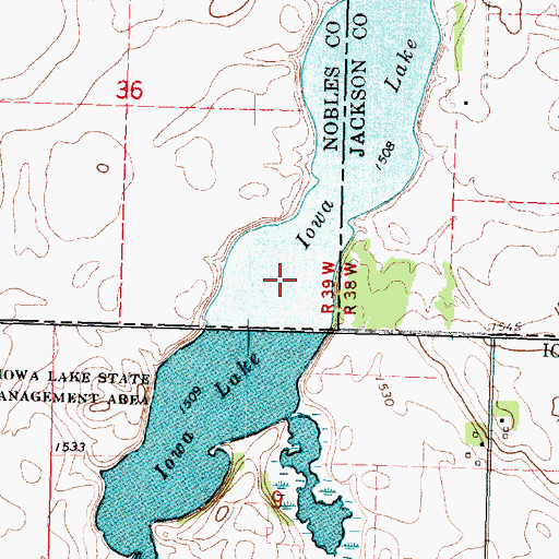 Topographic Map of Iowa Lake, MN