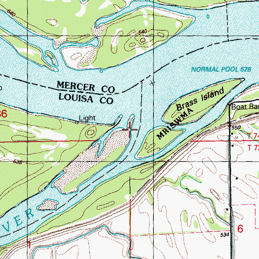 Topographic Map of Iowa River, IA