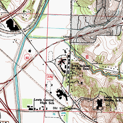 Topographic Map of Iowa School for the Deaf, IA