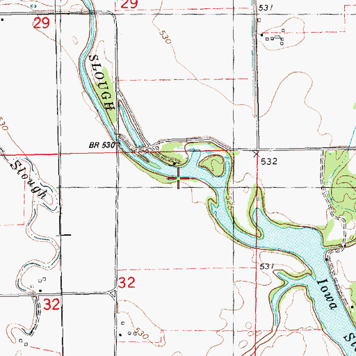 Topographic Map of Iowa Slough, IA