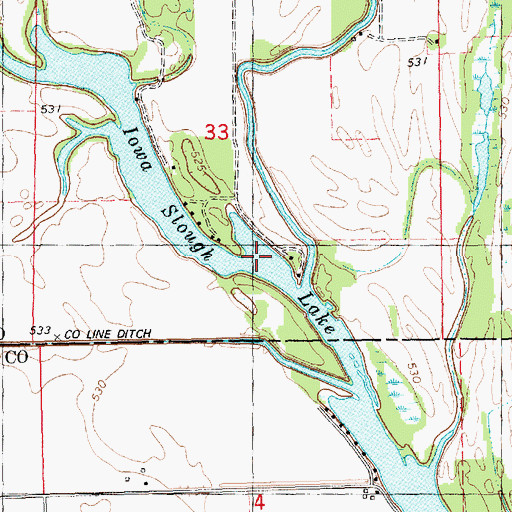 Topographic Map of Iowa Slough Lake, IA