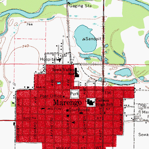 Topographic Map of Iowa Valley Elementary School, IA
