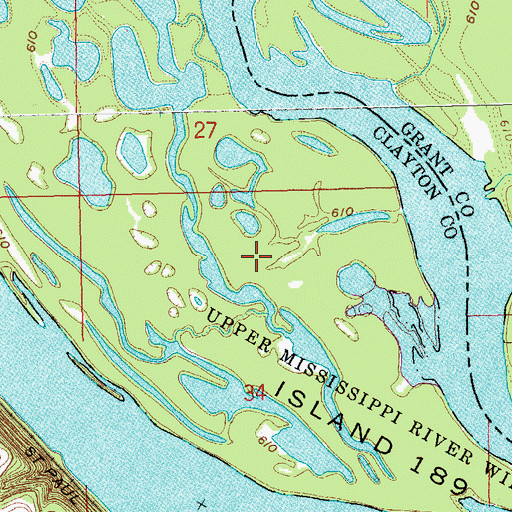 Topographic Map of Island 189, IA