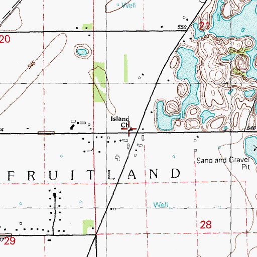 Topographic Map of Island Church, IA