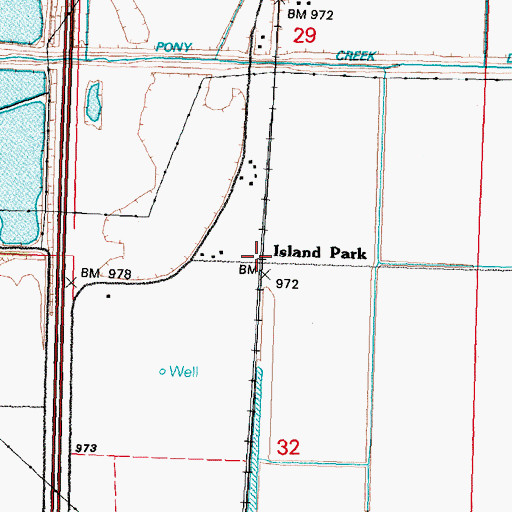 Topographic Map of Island Park, IA