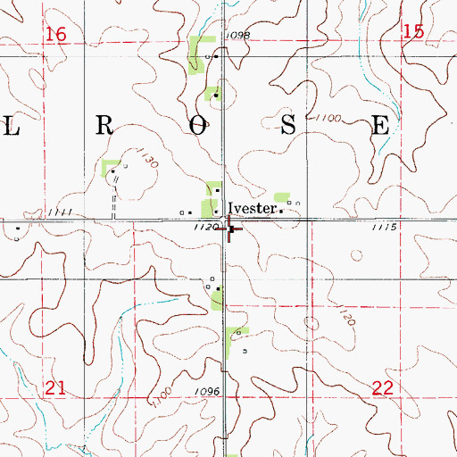 Topographic Map of Ivester Church, IA