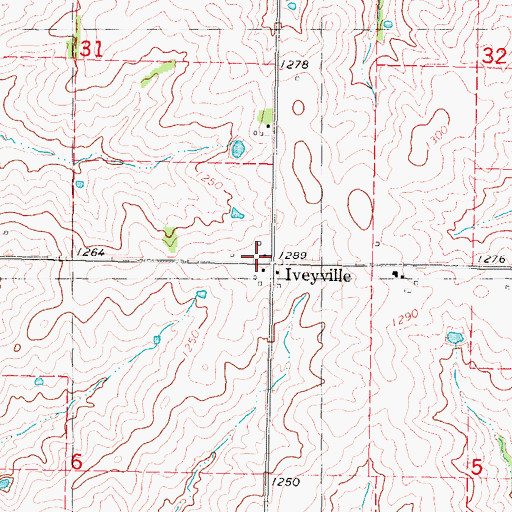 Topographic Map of Iveyville, IA