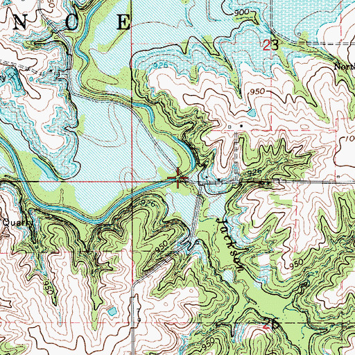 Topographic Map of Jackson Branch, IA