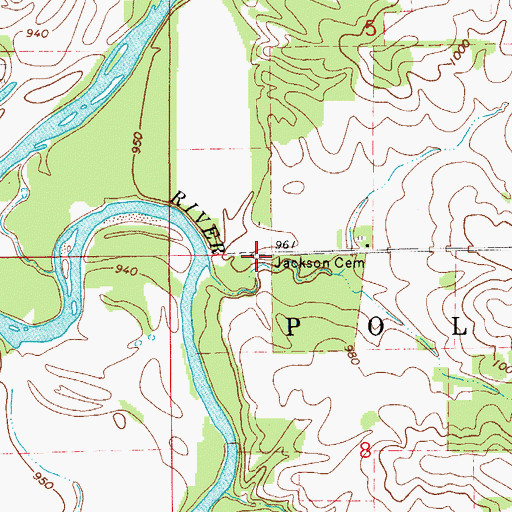 Topographic Map of Jackson Cemetery, IA