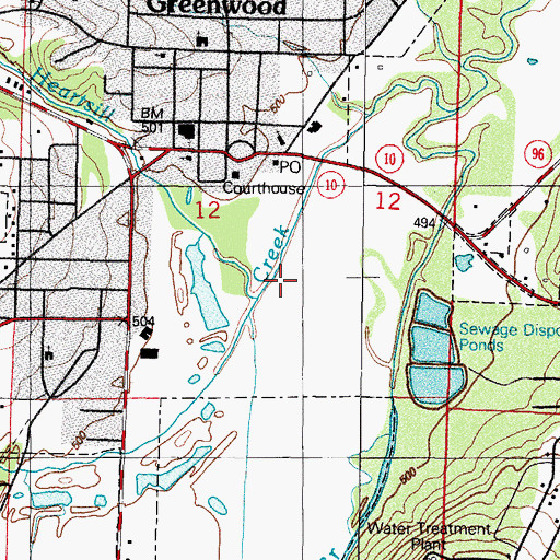 Topographic Map of Adamson Creek, AR