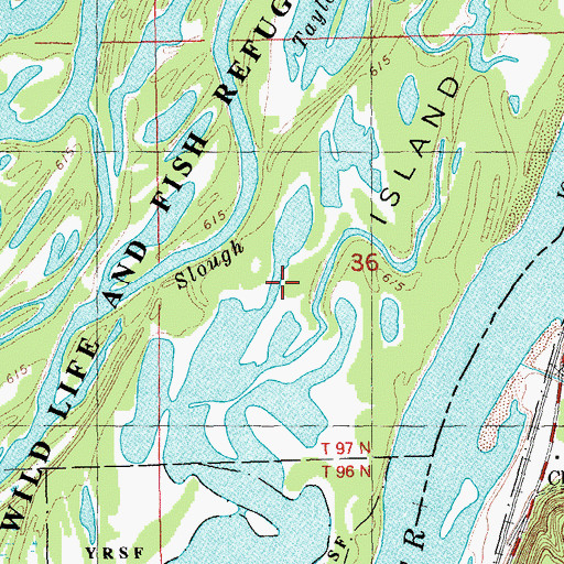 Topographic Map of Jackson Island, IA