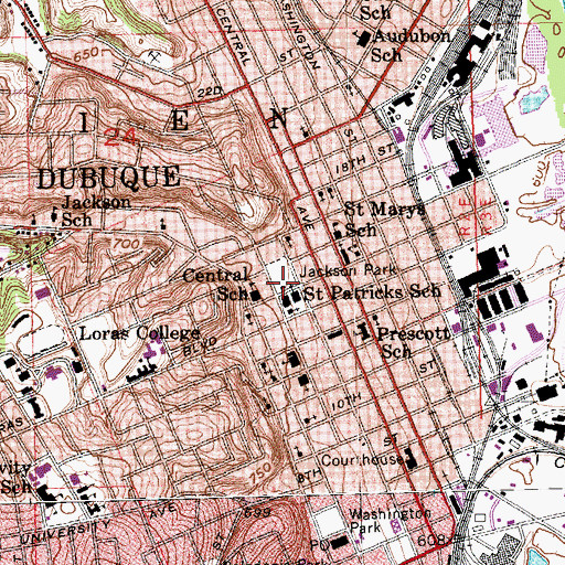 Topographic Map of Jackson Park, IA
