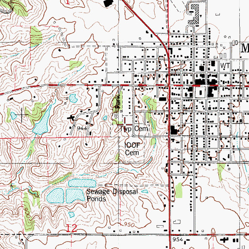 Topographic Map of Jackson Township Cemetery, IA