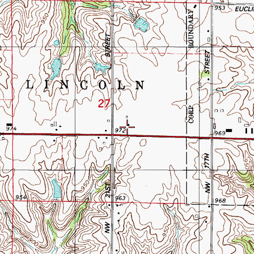 Topographic Map of Jacoby School, IA