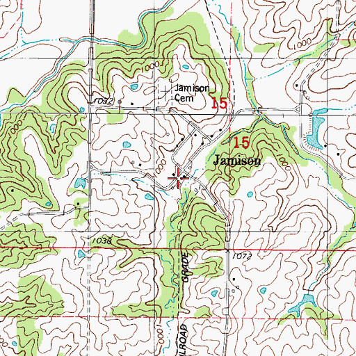 Topographic Map of Jamison, IA