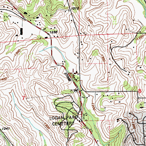 Topographic Map of Jeffers Campground, IA