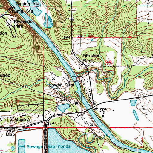 Topographic Map of Adler Creek, AR