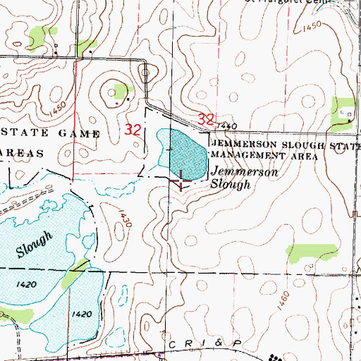 Topographic Map of Jemmerson Slough, IA