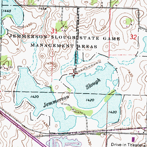 Topographic Map of Jemmerson Slough Wildlife Management Area, IA