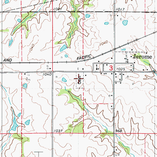 Topographic Map of Jerome Cemetery, IA