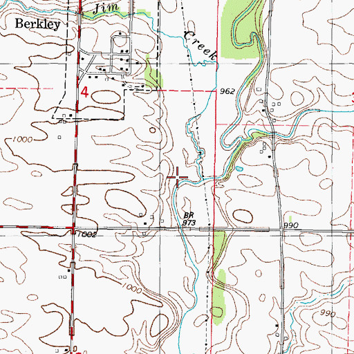 Topographic Map of Jim Creek, IA