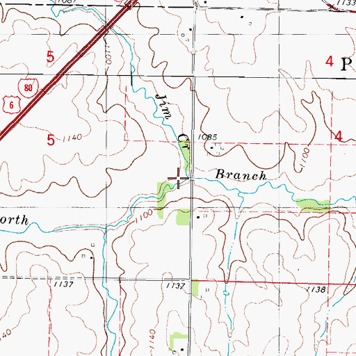 Topographic Map of Jim Creek, IA