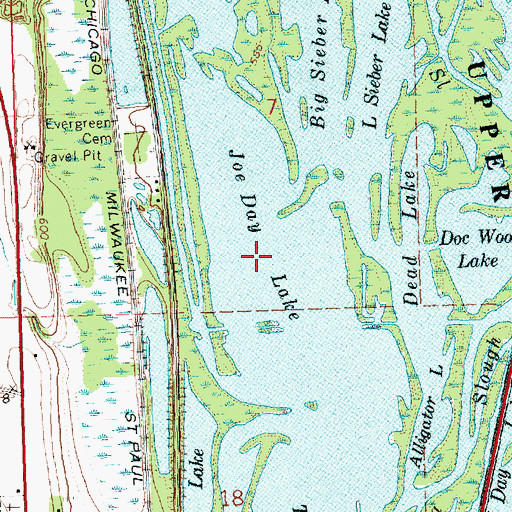 Topographic Map of Joe Day Lake, IA