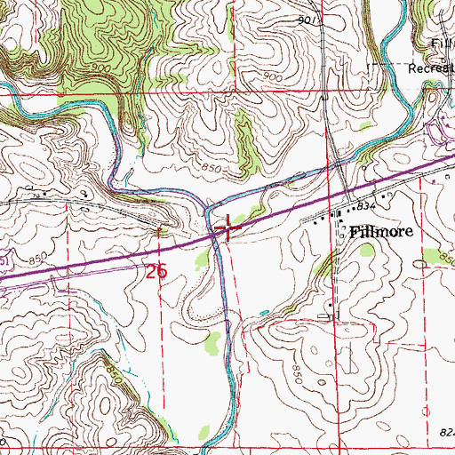 Topographic Map of Johns Creek, IA
