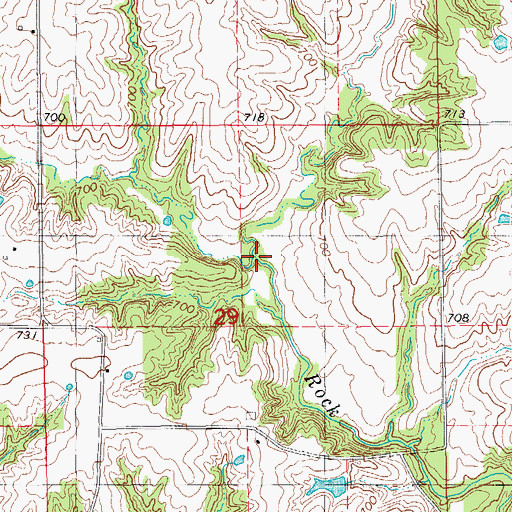 Topographic Map of Jones Branch, IA