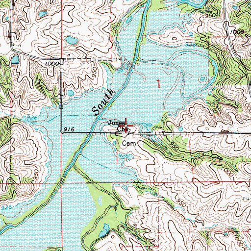 Topographic Map of Jones Church, IA