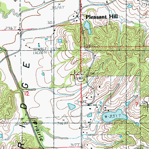 Topographic Map of Akins Cemetery, AR