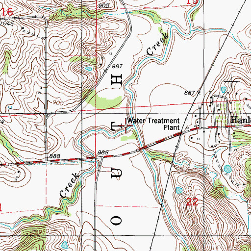 Topographic Map of Jones Creek, IA