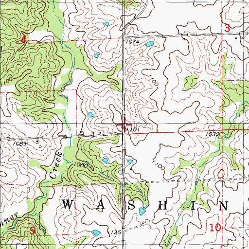 Topographic Map of Jones School, IA