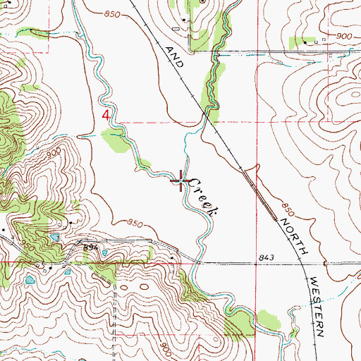 Topographic Map of Jordan Creek, IA