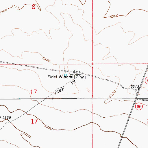 Topographic Map of Fidel Windmill, AZ