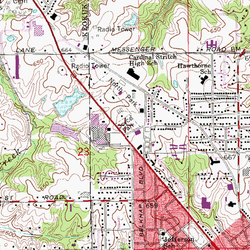 Topographic Map of Joyce Park, IA