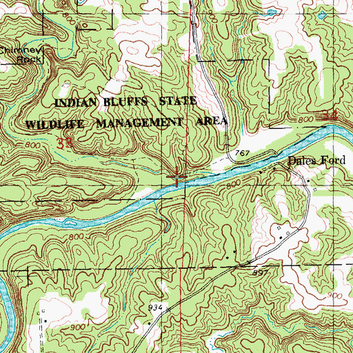 Topographic Map of Jurdan Creek, IA