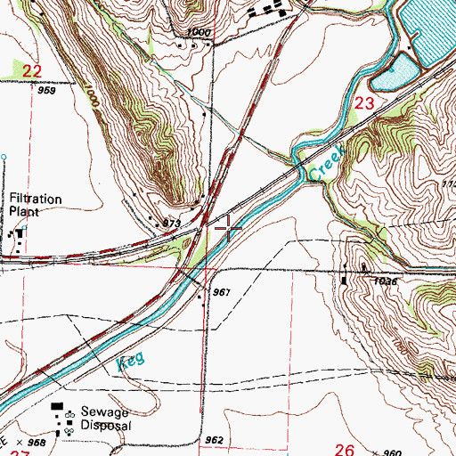 Topographic Map of Keg Creek Ditch, IA
