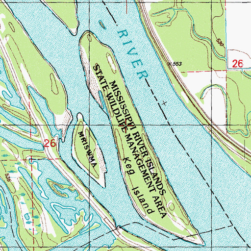 Topographic Map of Keg Island, IA