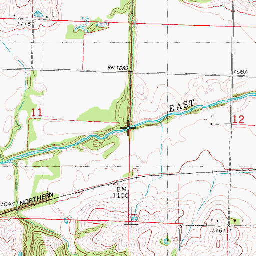Topographic Map of Kemp Creek, IA