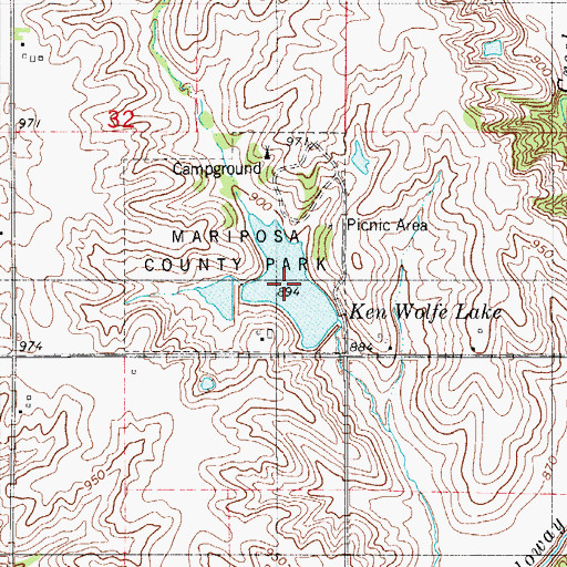 Topographic Map of Ken Wolfe Lake, IA