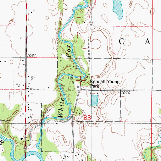 Topographic Map of Kendall Young Park, IA