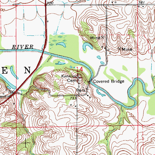 Topographic Map of Kensler Cemetery, IA