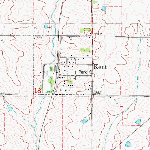Topographic Map of Kent, IA