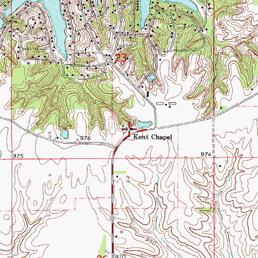 Topographic Map of Kent Chapel, IA